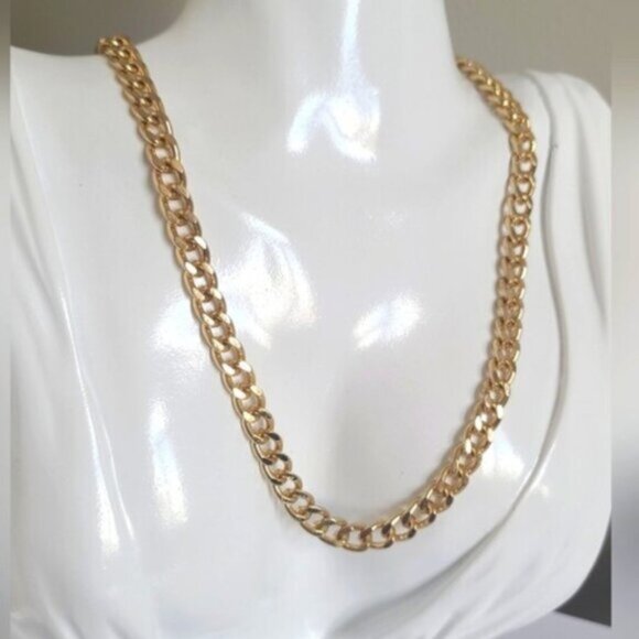 Jewelry - Classic Women's Unisex Chunky Luxury Gold Plated Chain Link Necklace 16"